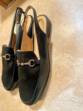 JOURNEE Black Slingback Heels US 12